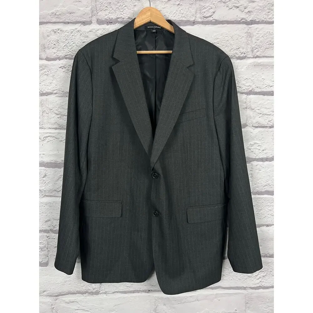 Banana Republic Mens 46R Preppy Minimalist Professional Office Pinstripe Blazer‎